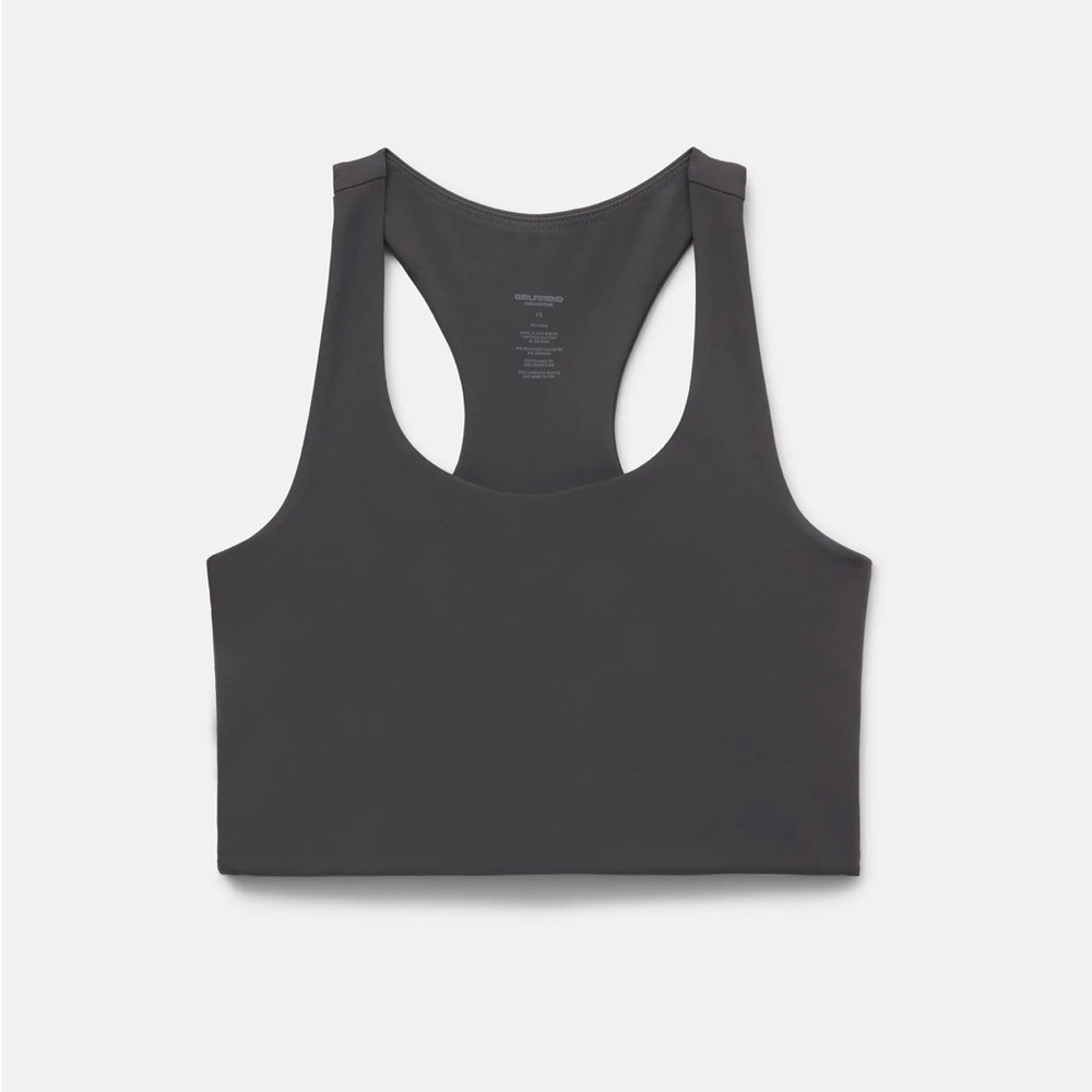 Girlfriend Collective Paloma Racerback Bra in Smoke